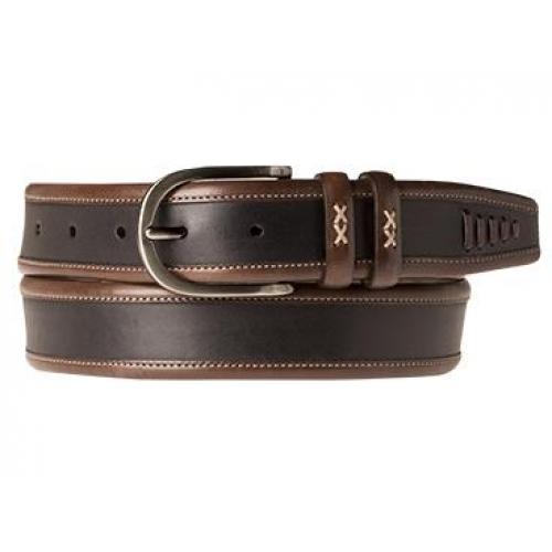 Mezlan "AO9804" Black / Brown Genuine Two Tone Italian Calfskin Belt